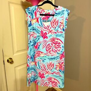 Tropical Print Sleeveless Dress